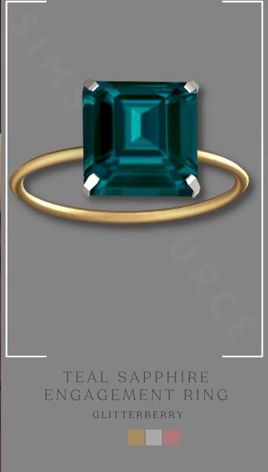 Галерея мода Браслет и кольцо Teal Sapphire #1